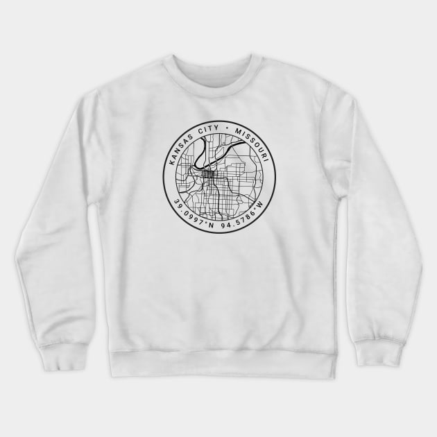 Kansas City Map Crewneck Sweatshirt by Ryan-Cox